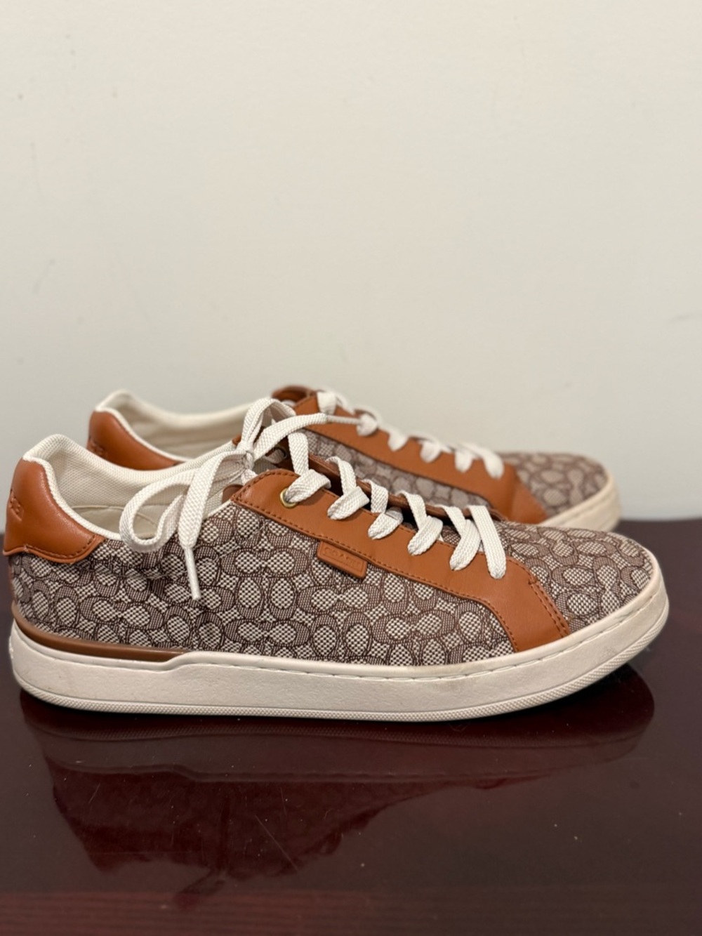 Coach Lowline low top sneaker signature jacquard tan brown monogram women’s 11 - Picture 5 of 10